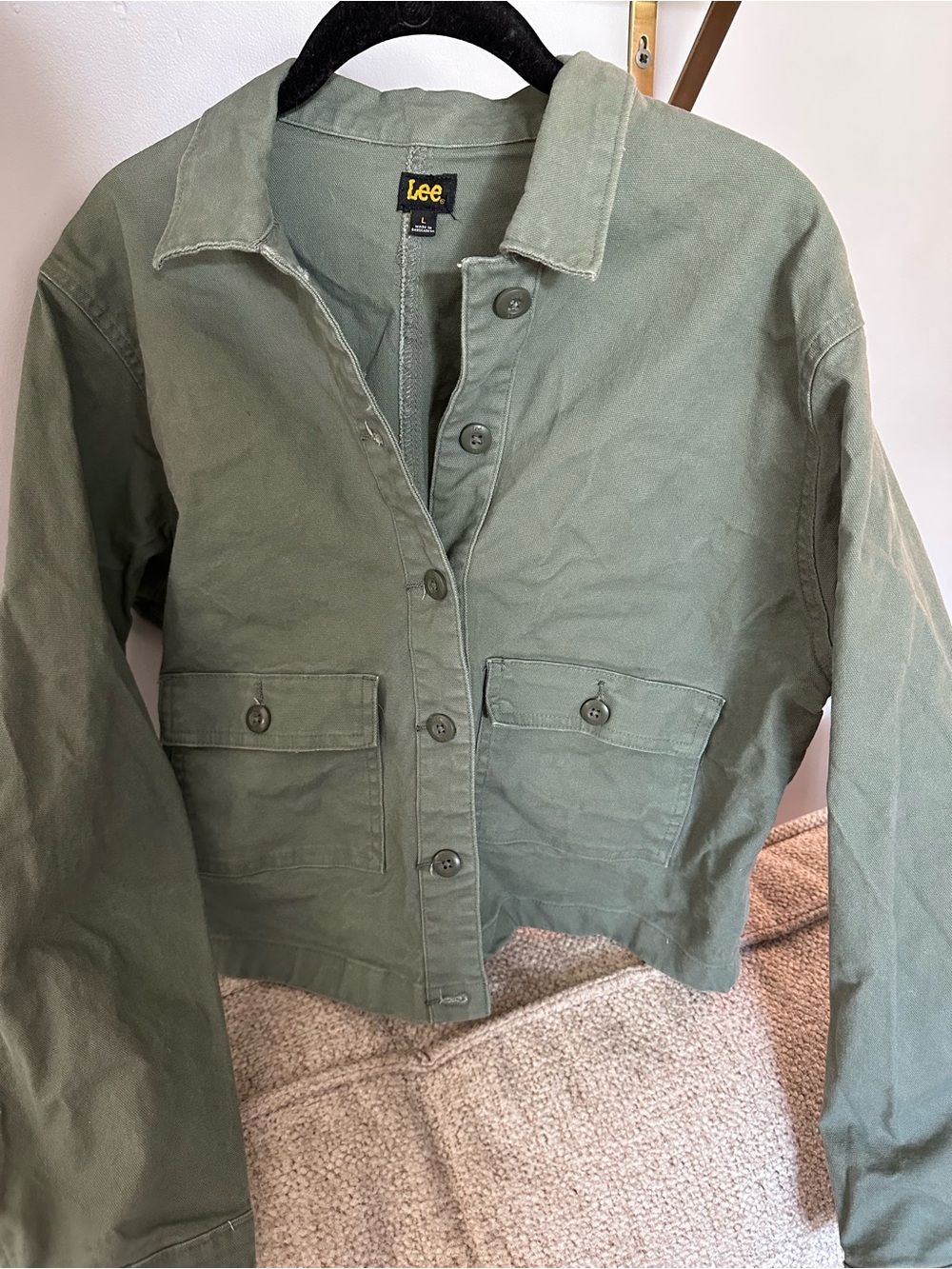 Lee Olive Utility Button-Front Jacket